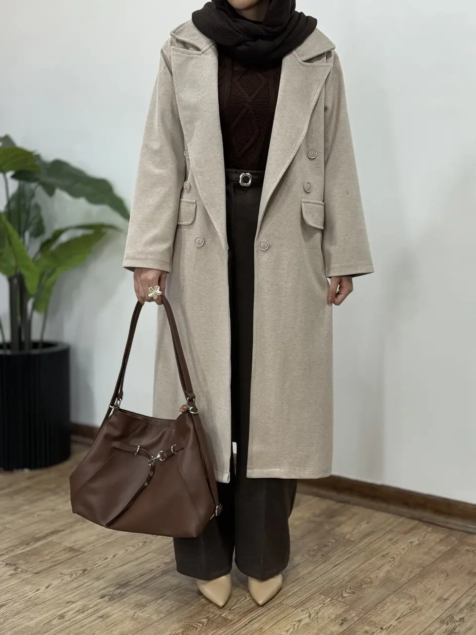 پالتو فوتر بلند آستردار آیسو نهال